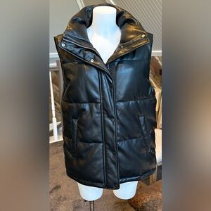 Abercrombie & Fitch Faux Leather Puffer Vest
